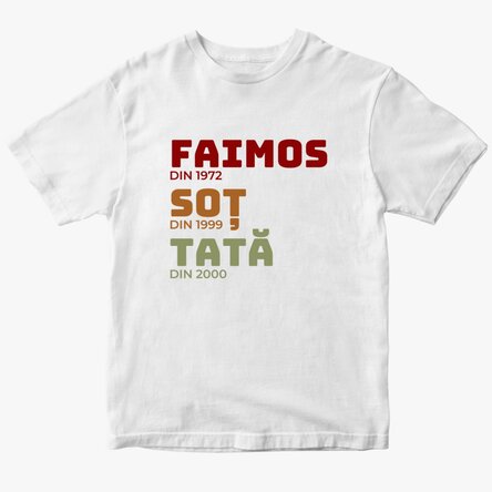Tricou din bumbac personalizat cu text - Istoria tatălui