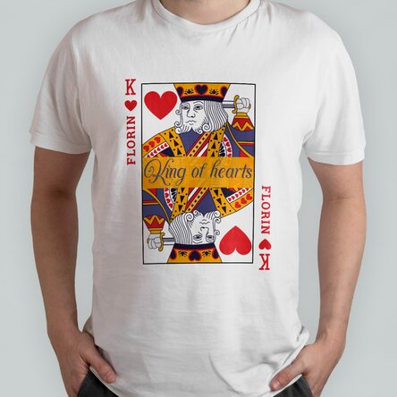 Tricou din bumbac personalizat cu text - King of hearts
