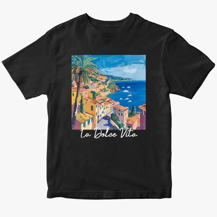 Tricou din bumbac personalizat cu text - La Dolce Vita