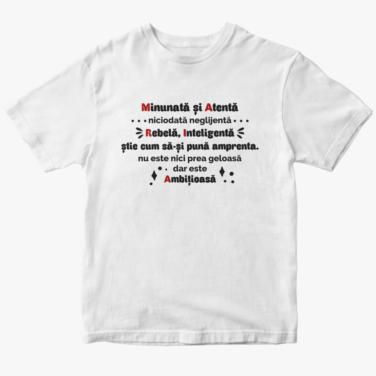 Tricou din bumbac personalizat cu text - M.A.R.I.A.