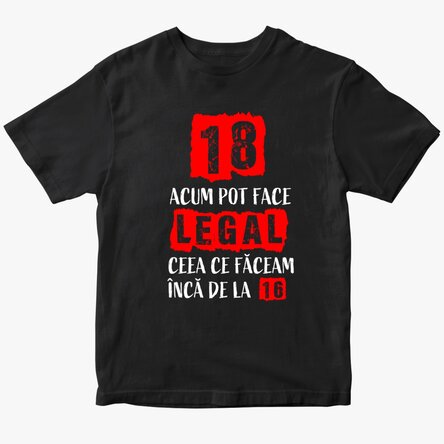 Tricou din bumbac personalizat cu text - Majorat