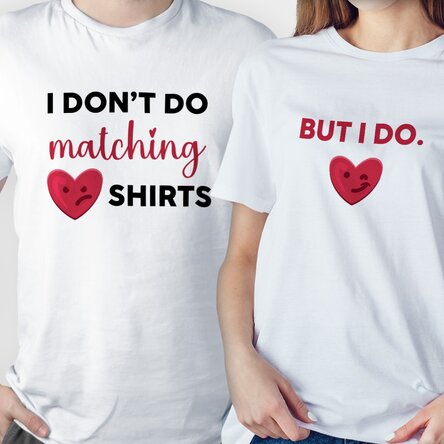 Tricou din bumbac personalizat cu text - Matching shirts