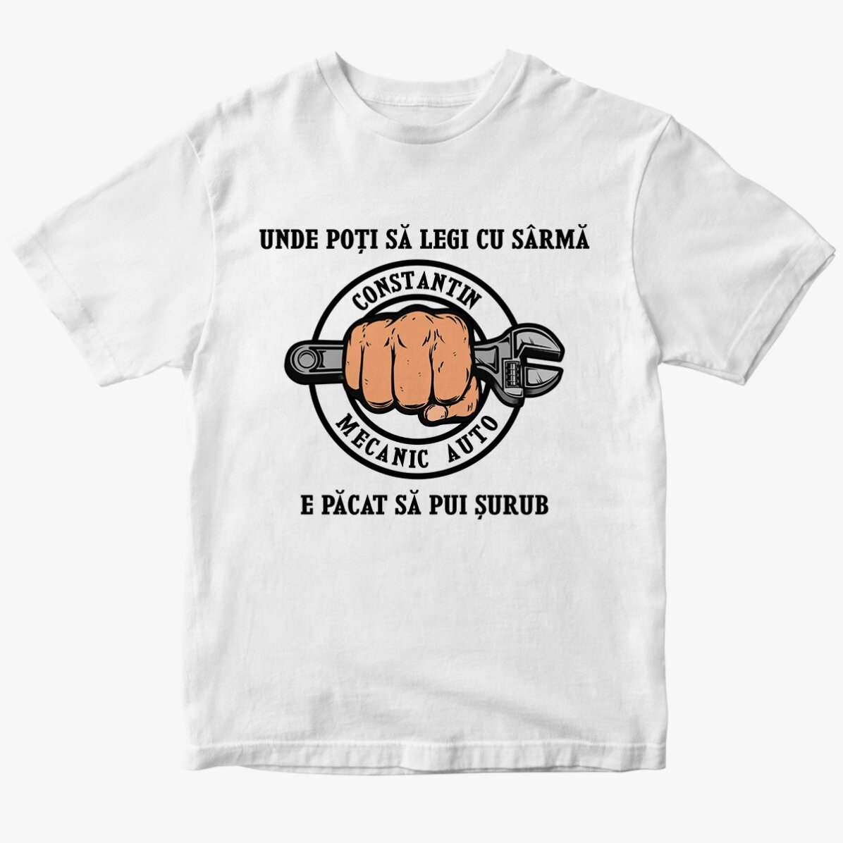 Tricou din bumbac personalizat cu text - Mecanic