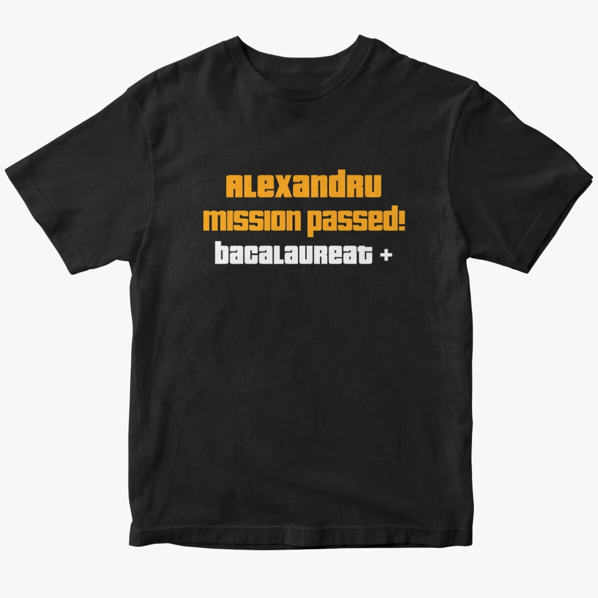 Tricou din bumbac personalizat cu text - Mission passed