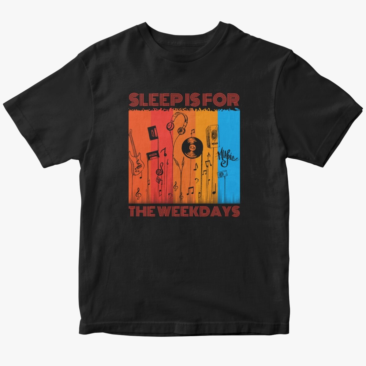 Tricou din bumbac personalizat cu text - Music life