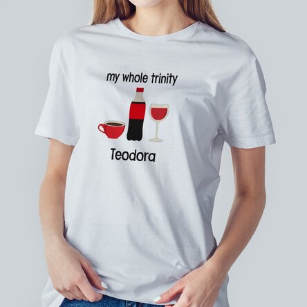 Tricou din bumbac personalizat cu text - My whole trinity