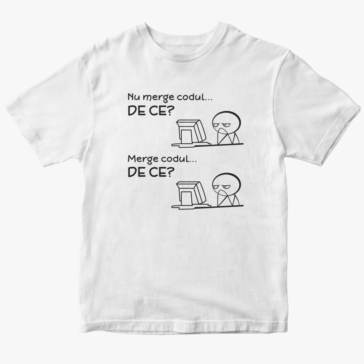 Tricou din bumbac personalizat cu text - Nu merge codul