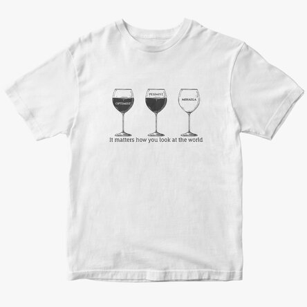 Tricou din bumbac personalizat cu text - Optimist, pesimist and me