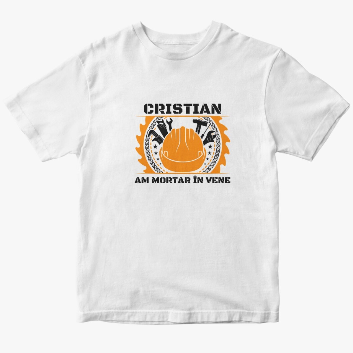 Tricou din bumbac personalizat cu text pentru constructori - Echipament