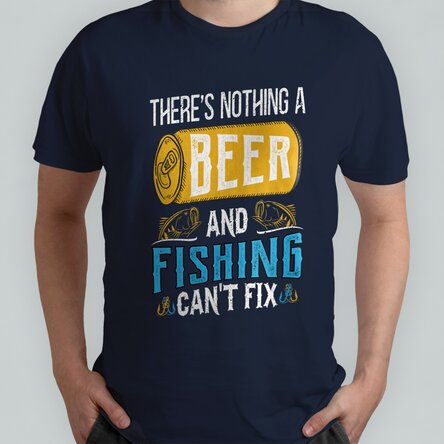 Tricou din bumbac personalizat cu text pentru pescari