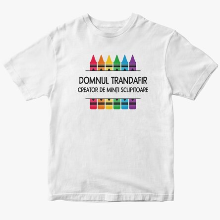 Tricou din bumbac personalizat cu text pentru profesori - Creioane