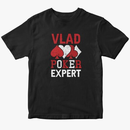 Tricou din bumbac personalizat cu text - Poker expert