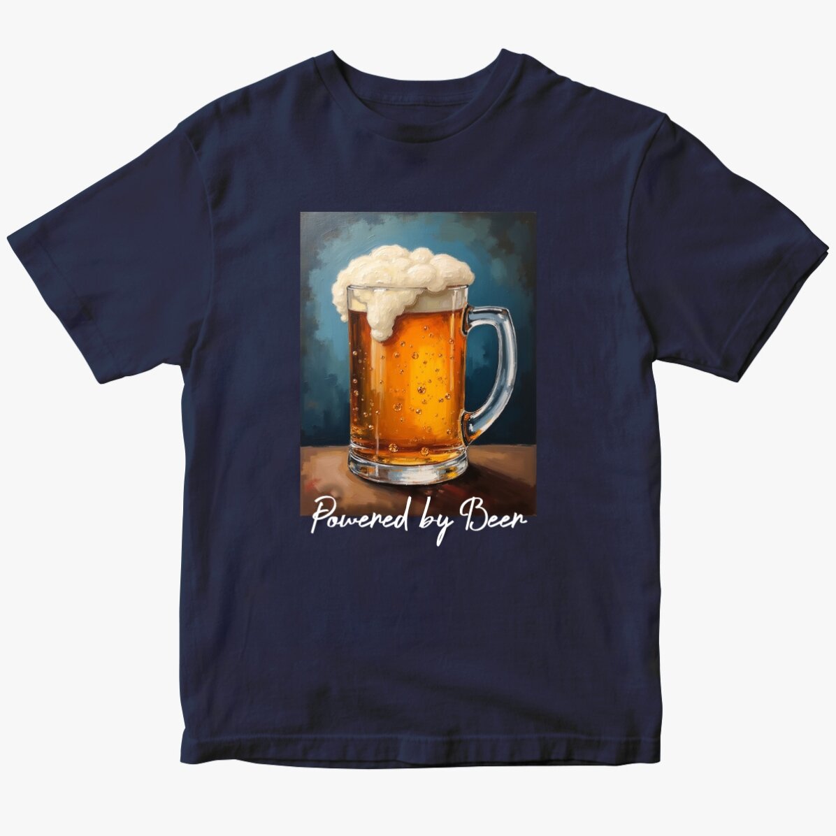 Tricou din bumbac personalizat cu text - Powered by Beer