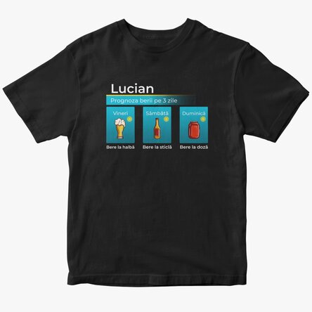 Tricou din bumbac personalizat cu text - Prognoza berii