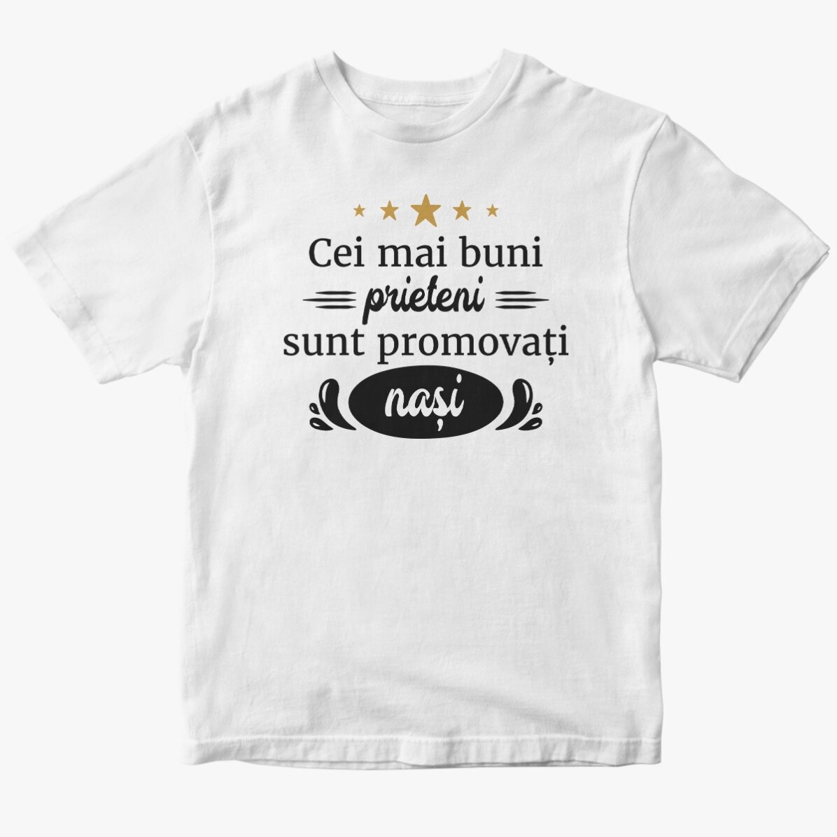 Tricou din bumbac personalizat cu text - Promovați nași