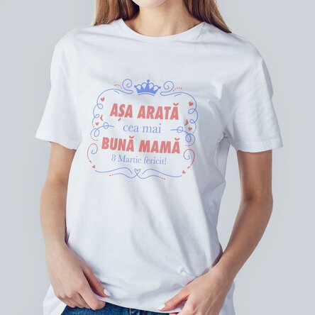 Tricou din bumbac personalizat cu text - Queen Mom