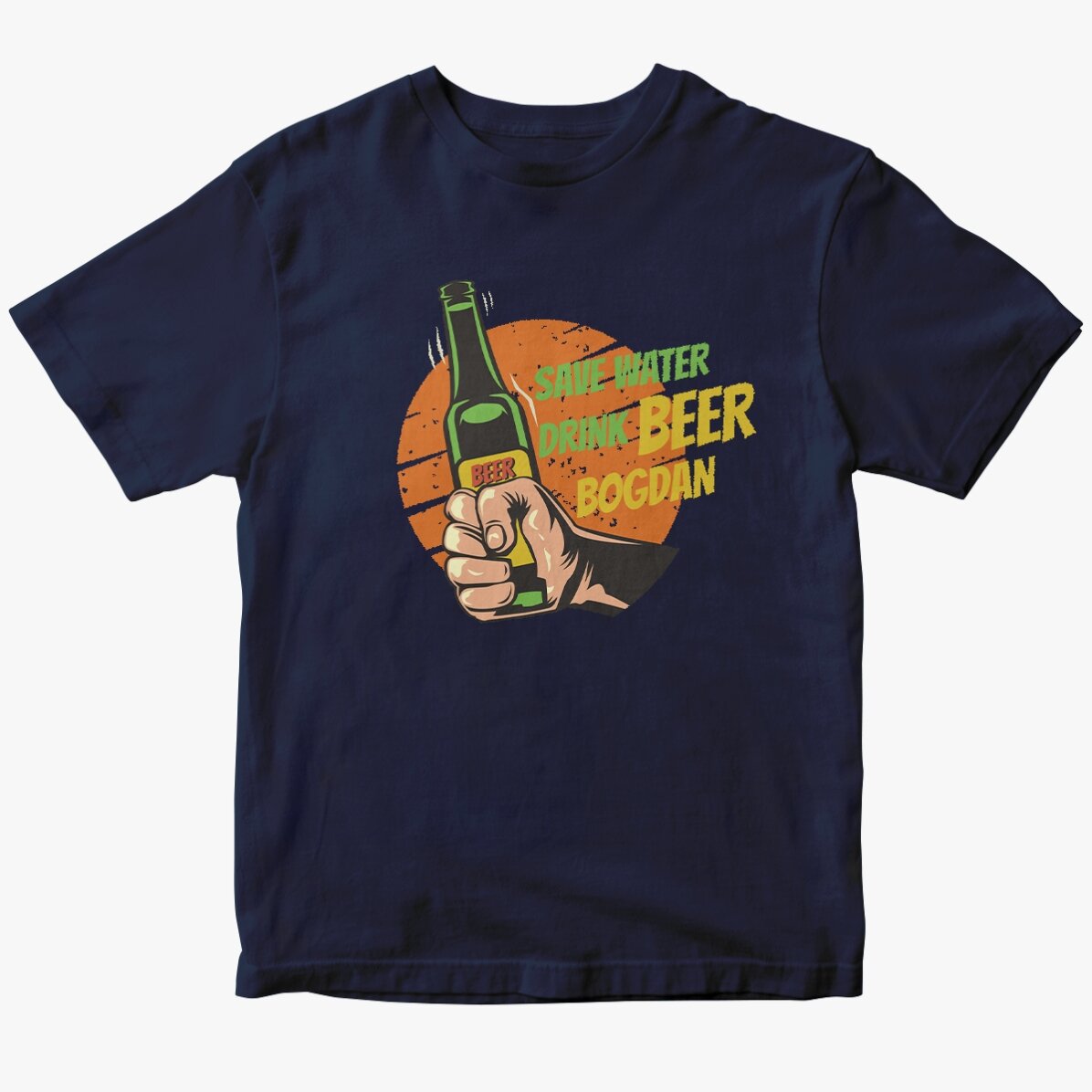 Tricou din bumbac personalizat cu text - Save water, drink beer