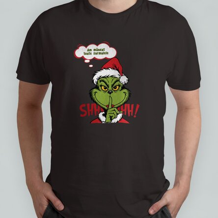 Tricou din bumbac personalizat cu text - Secretul lui Grinch