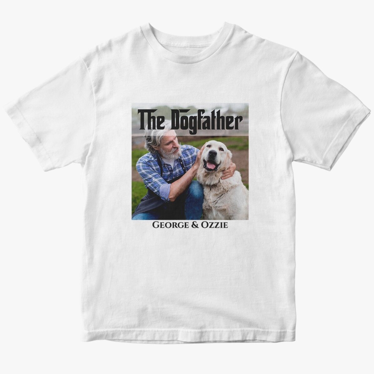 Tricou din bumbac personalizat cu text și poză - The Dogfather