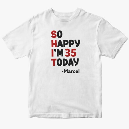 Tricou din bumbac personalizat cu text -  So happy 