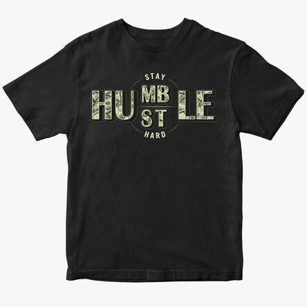 Tricou din bumbac personalizat cu text - Stay humble, hustle hard