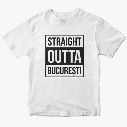 Tricou din bumbac personalizat cu text - Straight outta