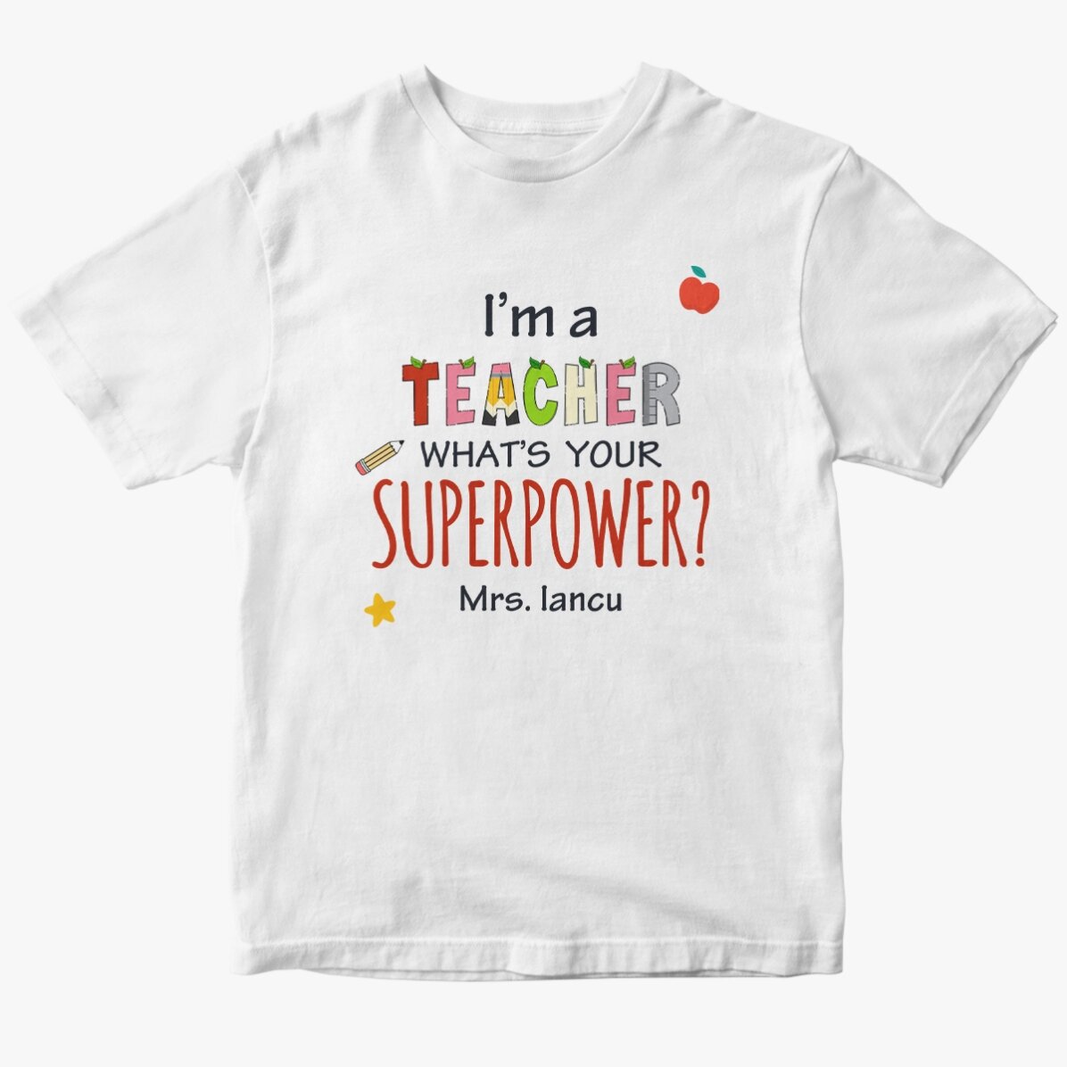 Tricou din bumbac personalizat cu text - Superpower