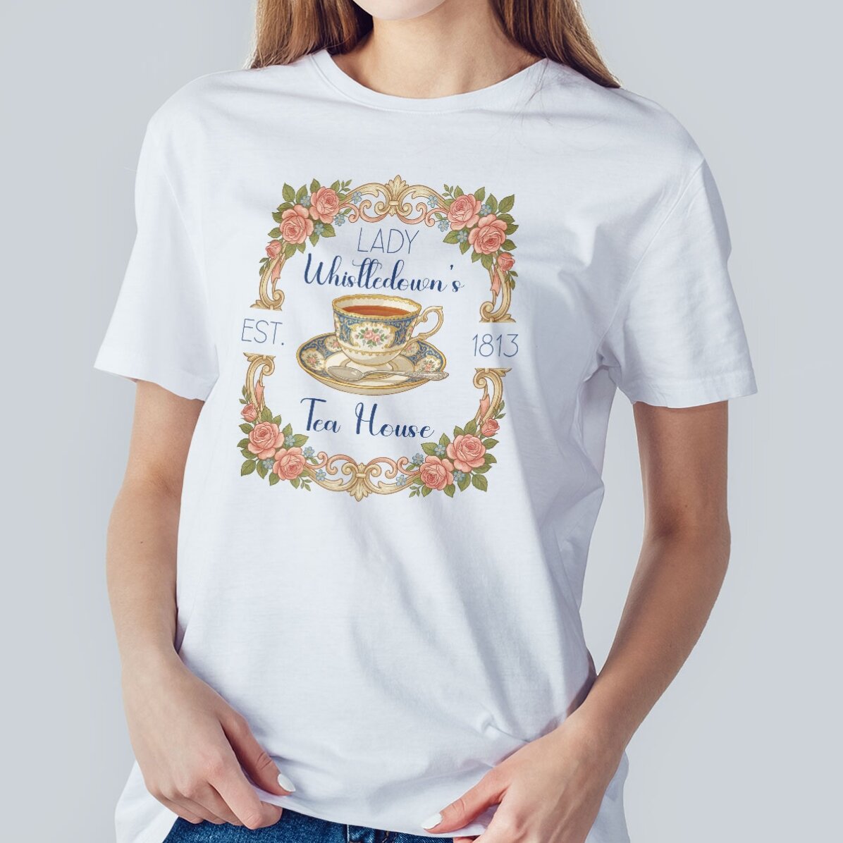Tricou din bumbac personalizat cu text - Tea House