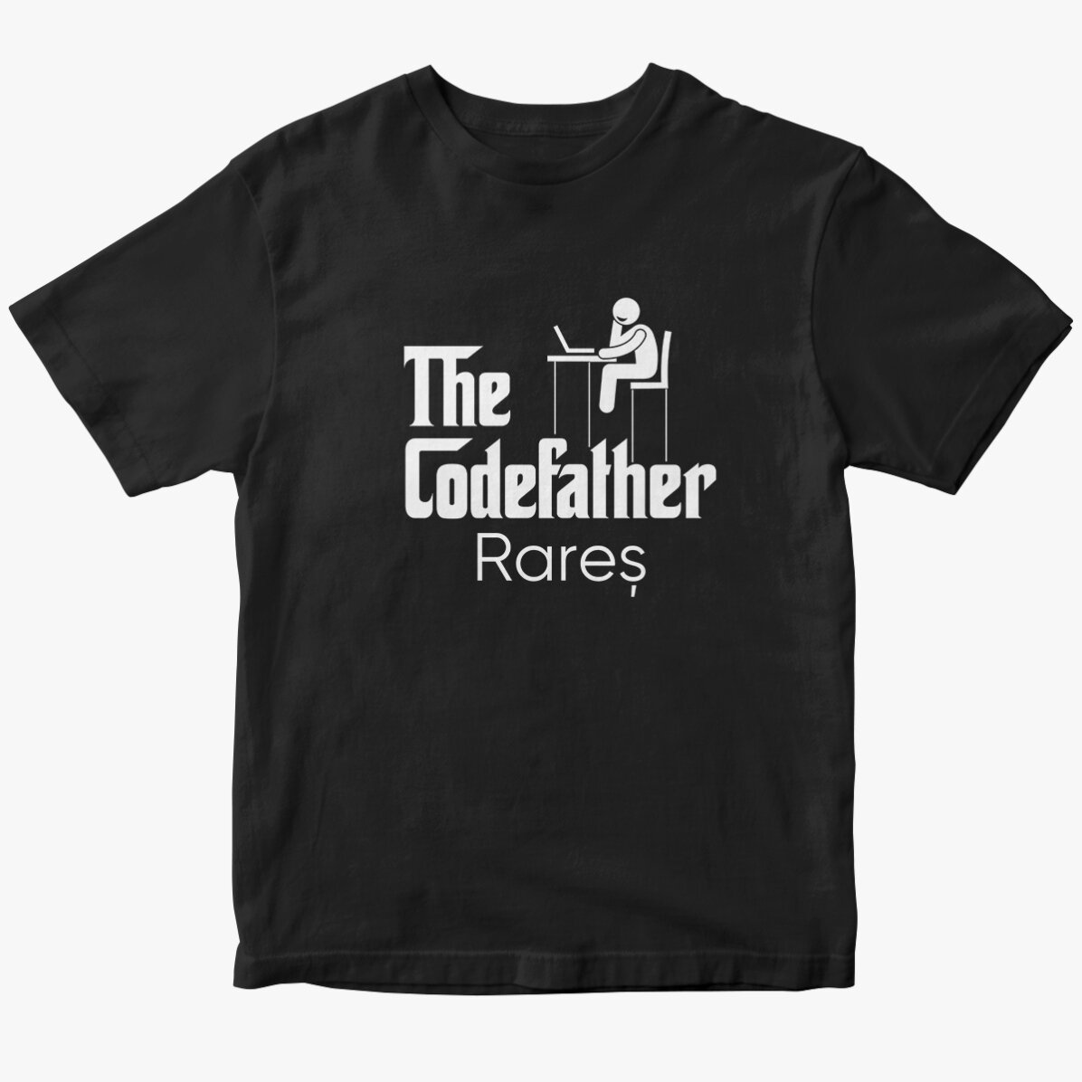 Tricou din bumbac personalizat cu text - The codefather