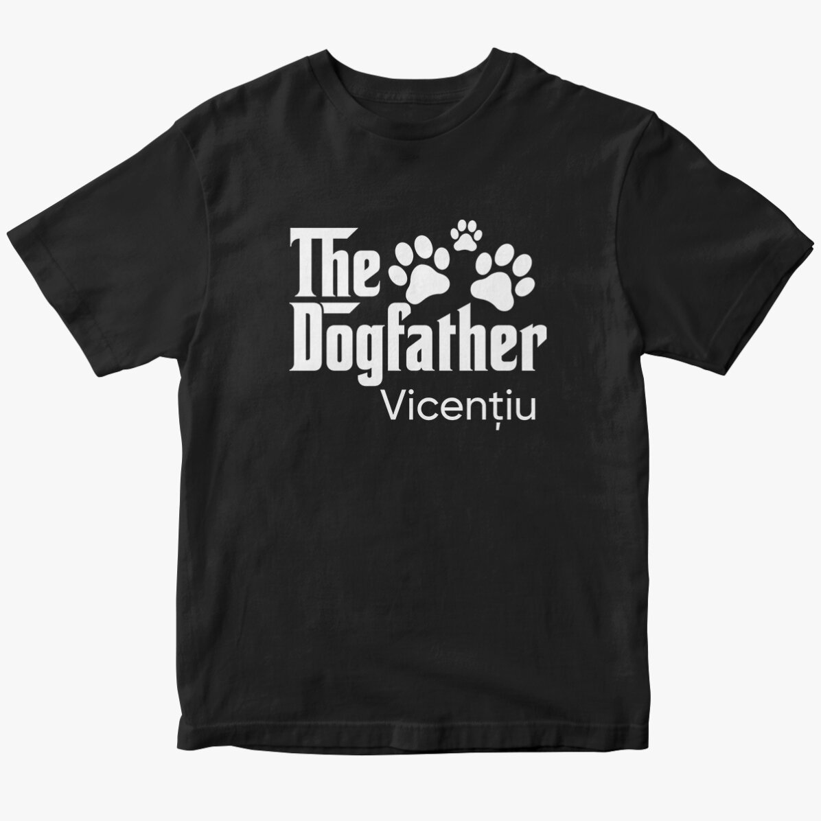 Tricou din bumbac personalizat cu text - The Dogfather