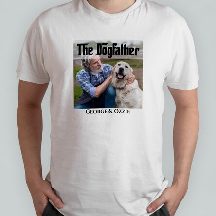 Tricou din bumbac personalizat cu text și poză - The Dogfather