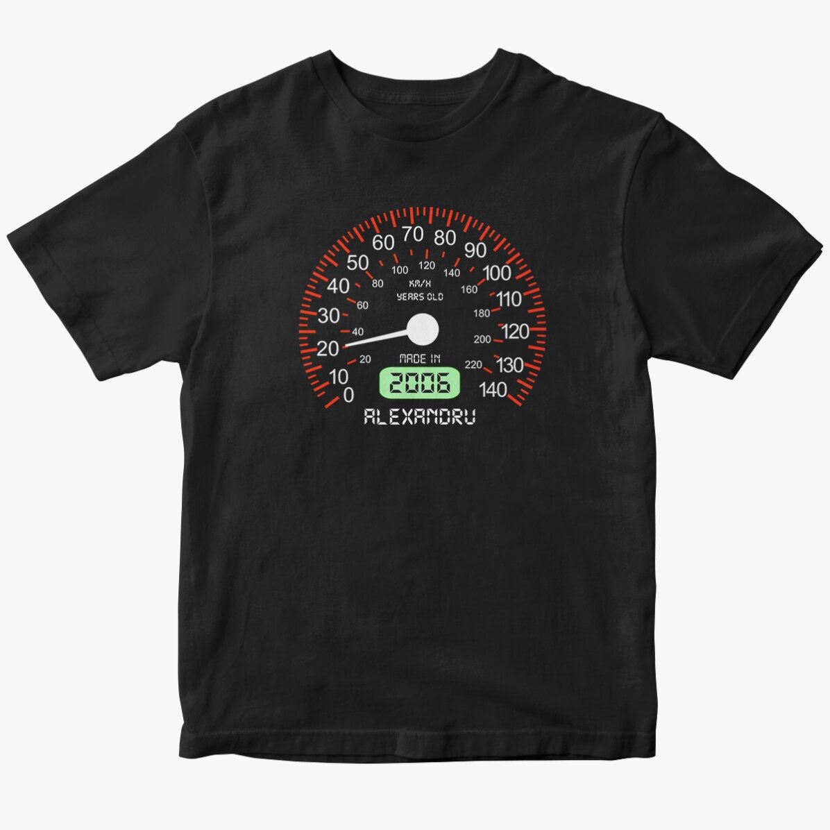Tricou din bumbac personalizat cu text - Vitezometru