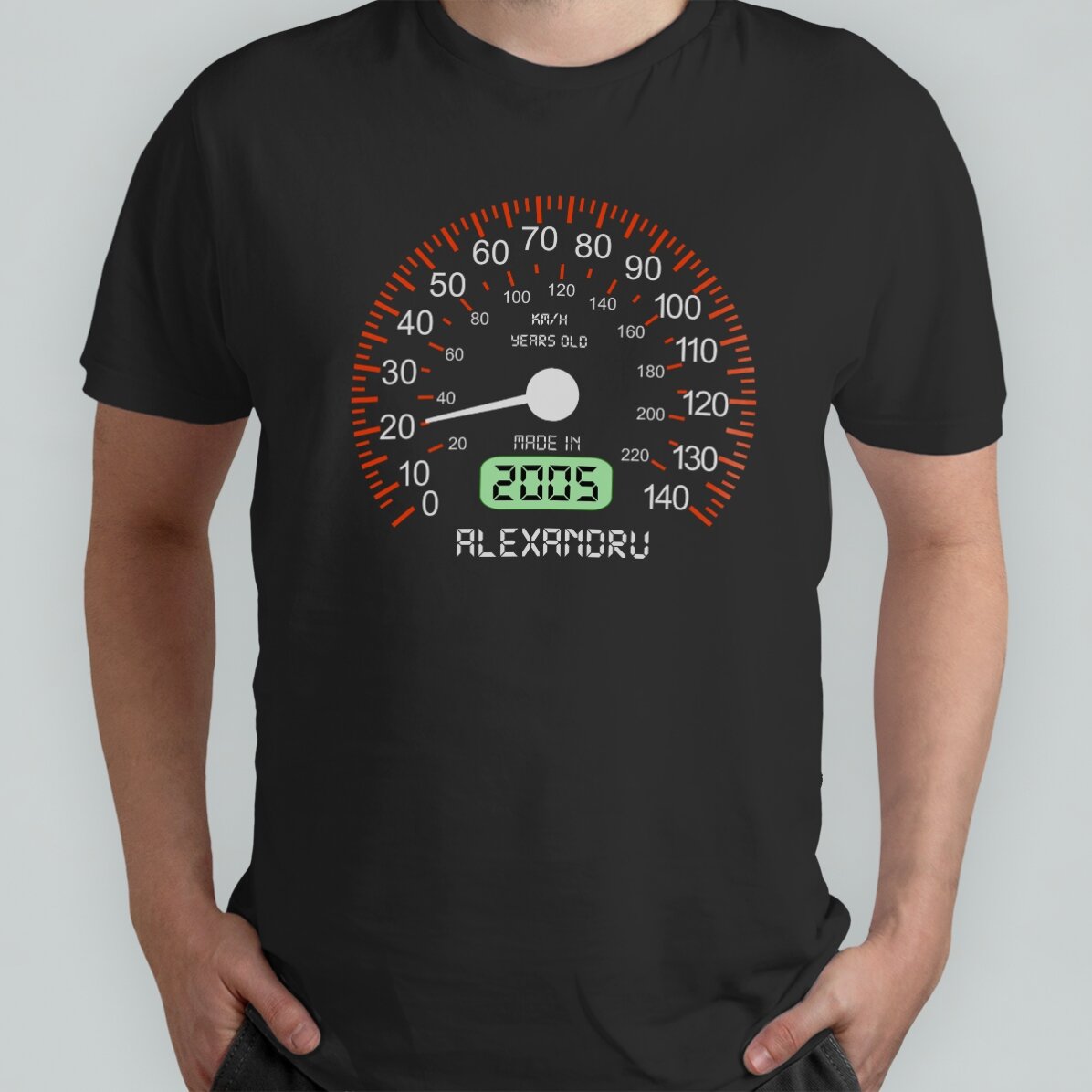 Tricou din bumbac personalizat cu text - Vitezometru