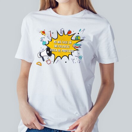 Tricou din bumbac personalizat cu text - Vocea de Profesor