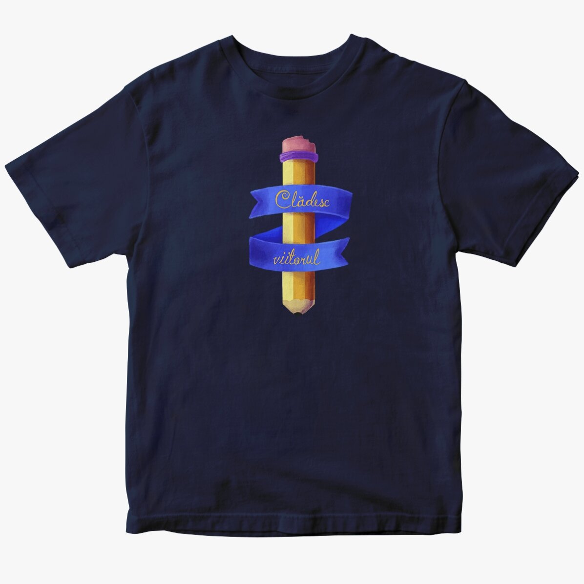 Tricou din bumbac personalizat cu text - Watercolor pencil