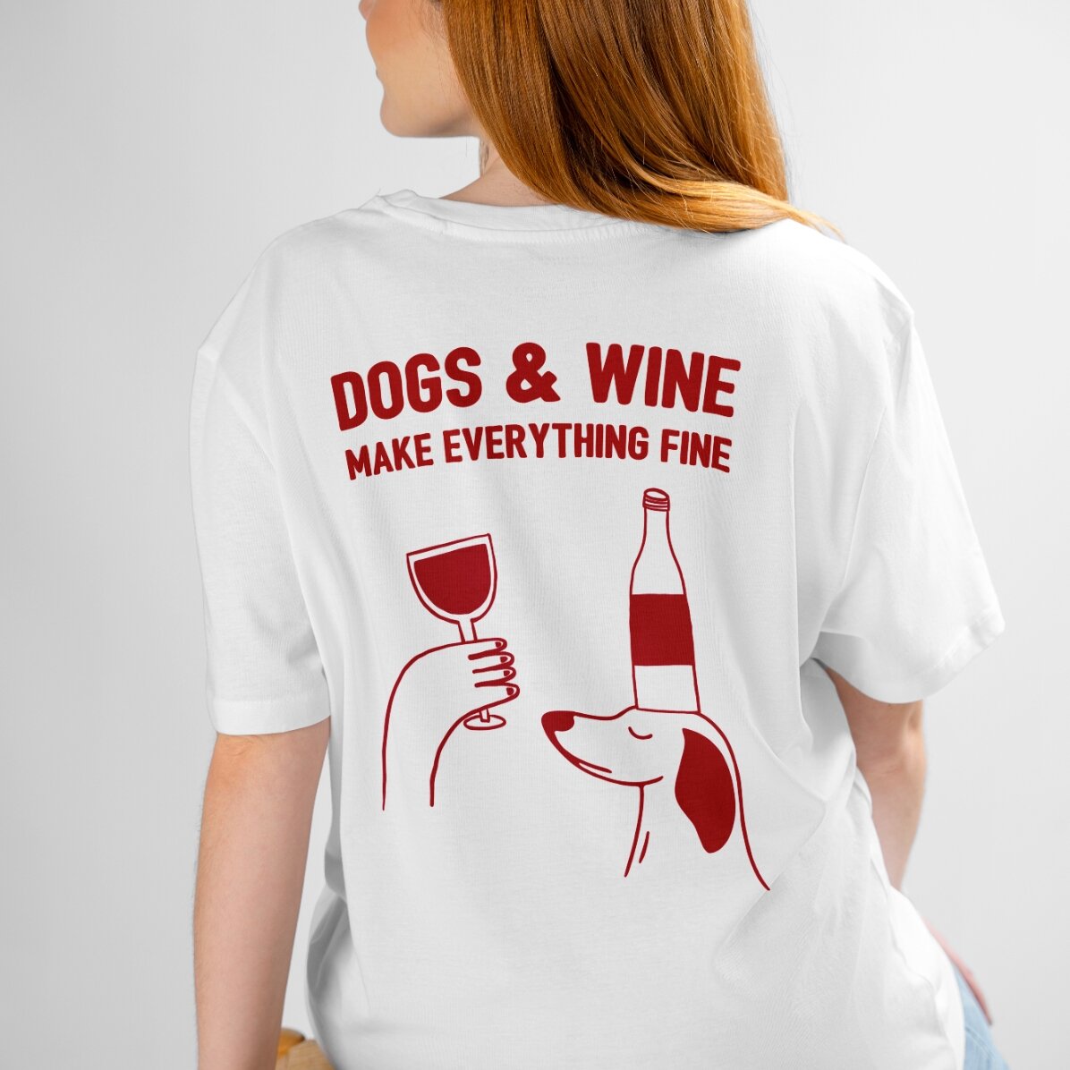 Tricou din bumbac personalizat cu text - Wine 