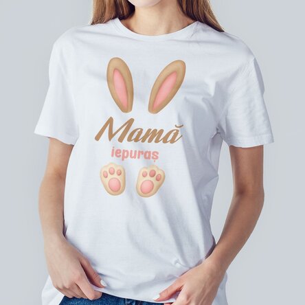 Tricou din bumbac personalizat de Paște - Bunny ears
