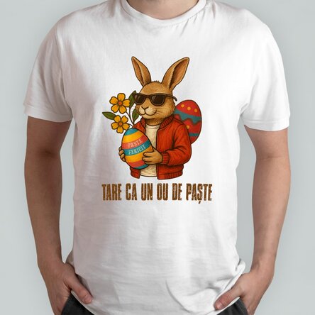 Tricou din bumbac personalizat de Paște - Iepure cool