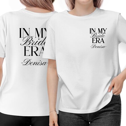Tricou din bumbac personalizat față-verso cu nume - Bride Era