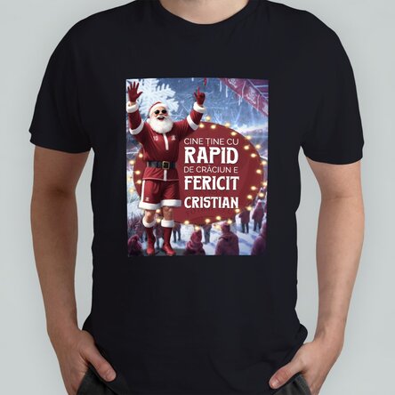 Tricou din bumbac personalizat FC Rapid - Bucuria Crăciunului