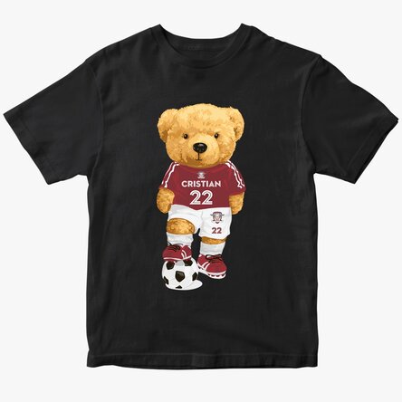 Tricou din bumbac personalizat FC Rapid cu nume și număr - Ursulețul Rapidist