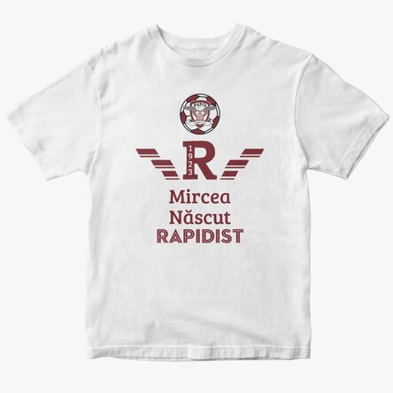 Tricou din bumbac personalizat FC Rapid 1923 cu text - Născut Rapidist