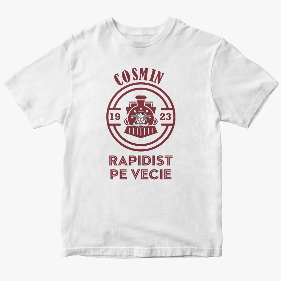 Tricou din bumbac personalizat FC Rapid cu text - Rapidist pe vecie
