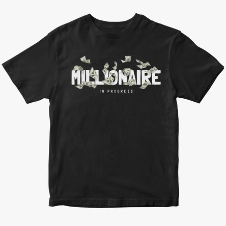 Tricou din bumbac personalizat - Millionaire in progress
