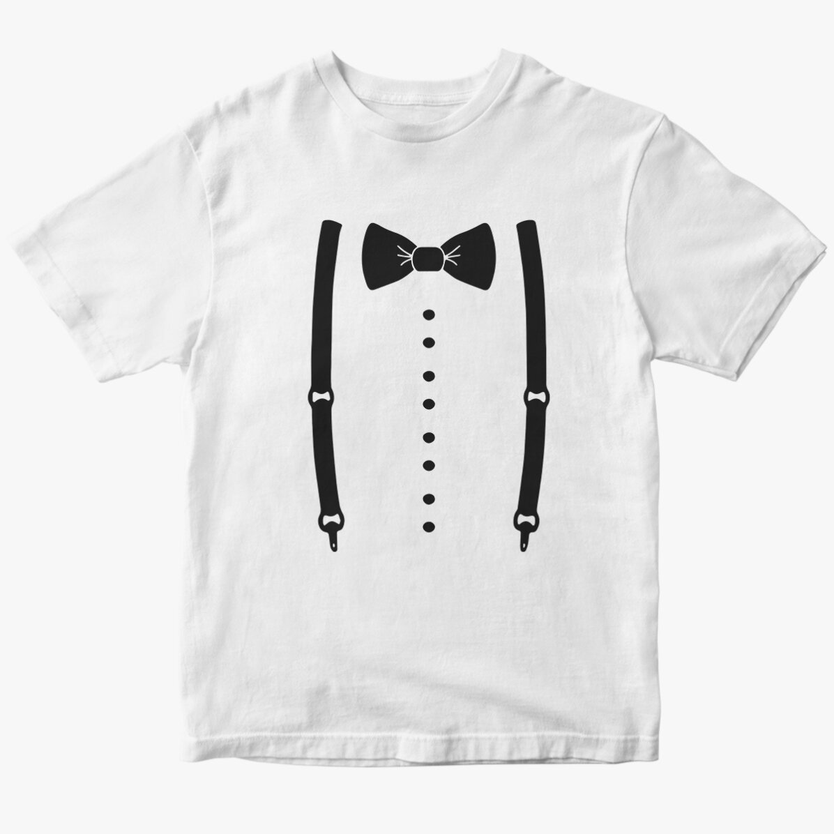 Tricou din bumbac personalizat pentru petrecerea burlacilor - Bretele și papion