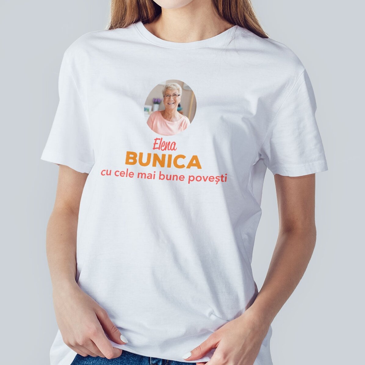 Tricou din bumbac personalizat text - Bunică