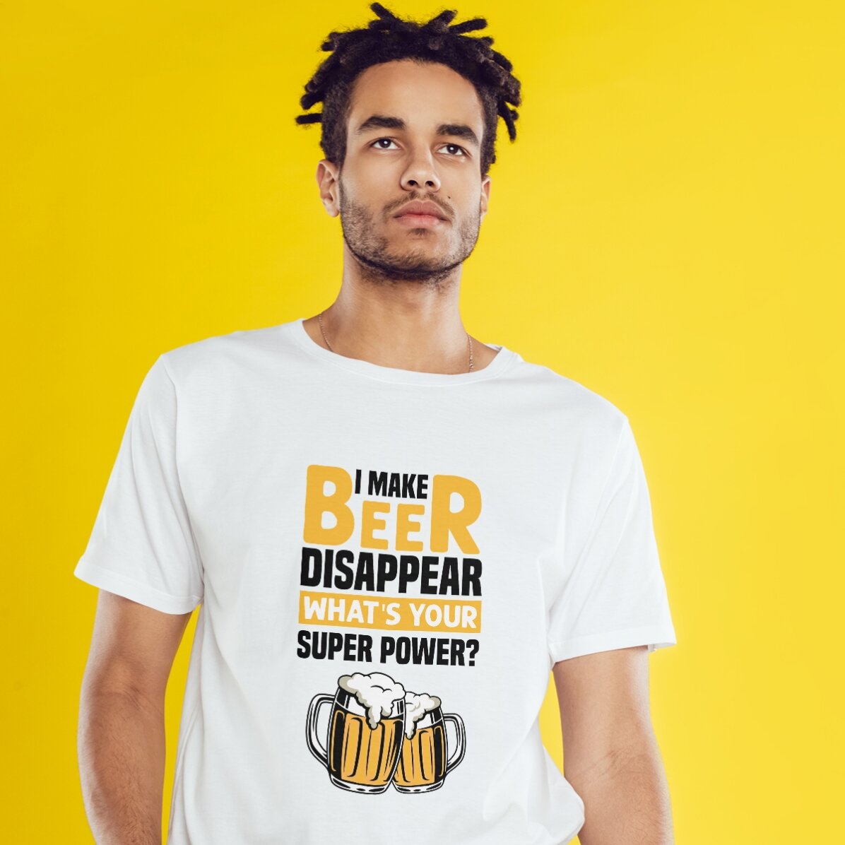 Tricou din bumbac personalizat cu text - Beer