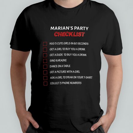 Tricou personalizat cu text - Checklist