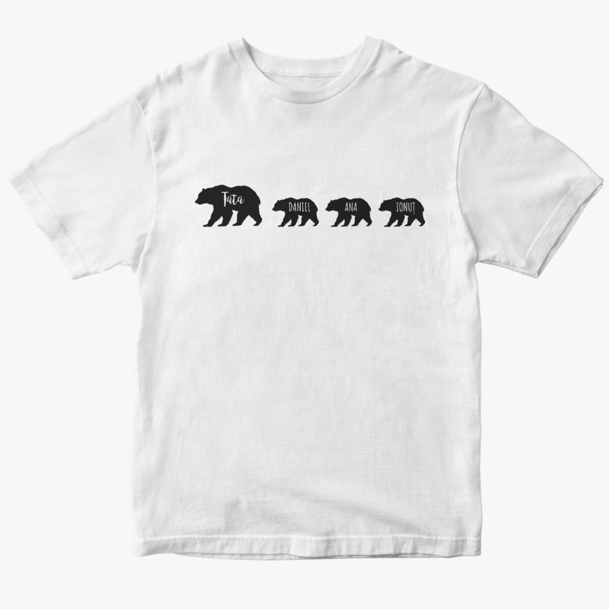 Tricou personalizat cu text - Urs și 3 puiuți