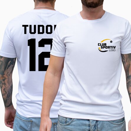 Tricou sport personalizat față-verso cu logo, nume și număr